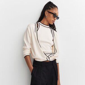 Mango SET Contrast Trim Cardigan and Tank - size M